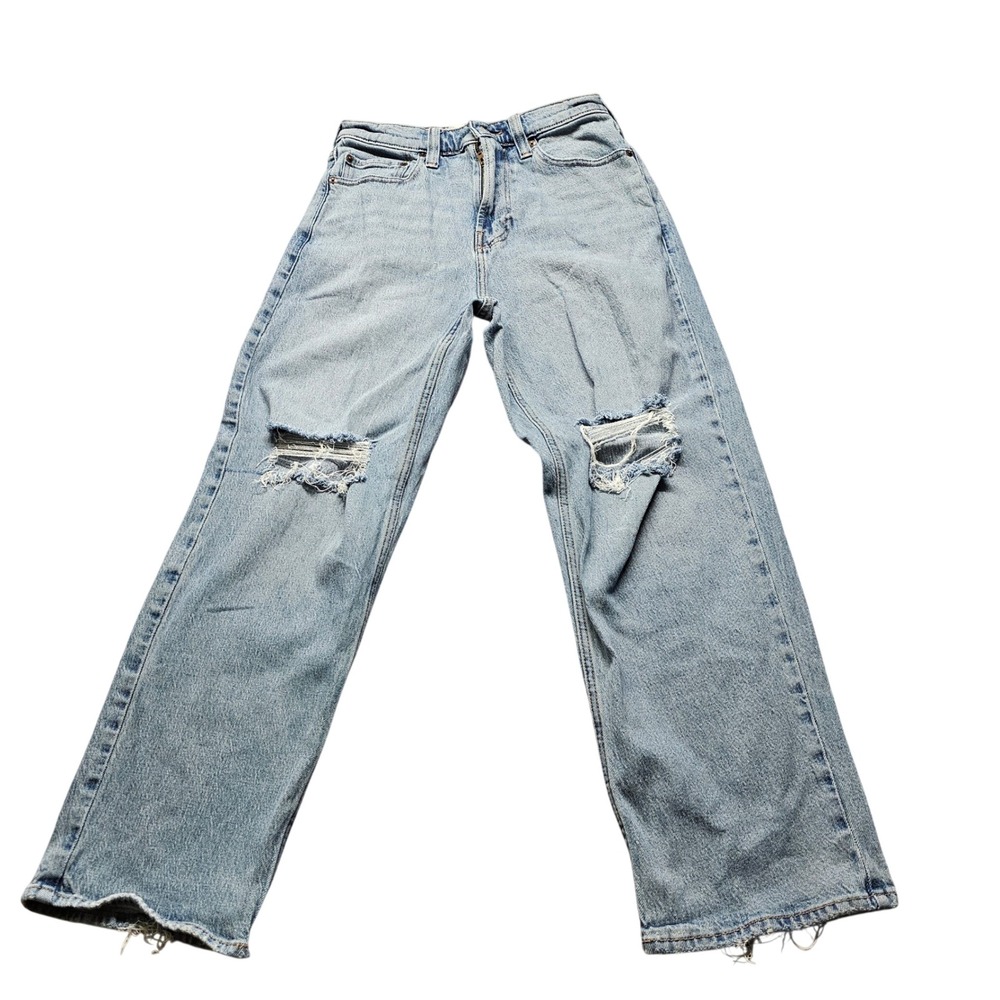 Hollister Baggy Jeans 29x30 Light Wash Distressed Wide Leg Denim Pants